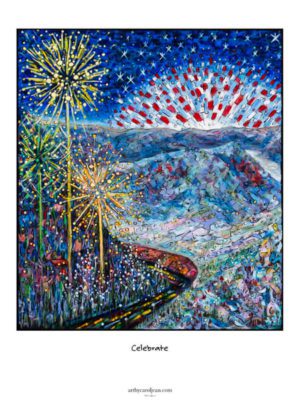 Fireworks in the mountains print